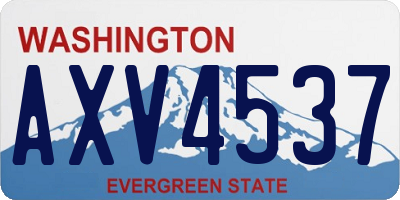 WA license plate AXV4537