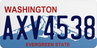WA license plate AXV4538