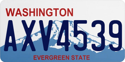 WA license plate AXV4539