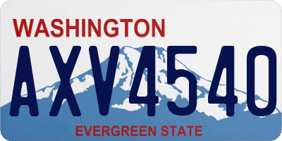 WA license plate AXV4540