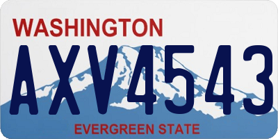 WA license plate AXV4543