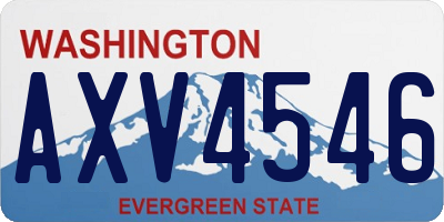 WA license plate AXV4546