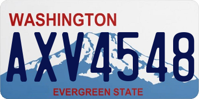 WA license plate AXV4548