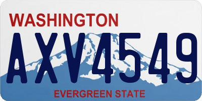 WA license plate AXV4549