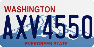 WA license plate AXV4550
