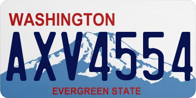 WA license plate AXV4554