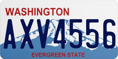 WA license plate AXV4556