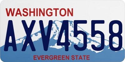 WA license plate AXV4558