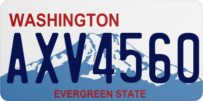 WA license plate AXV4560