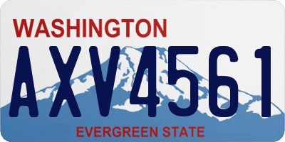WA license plate AXV4561