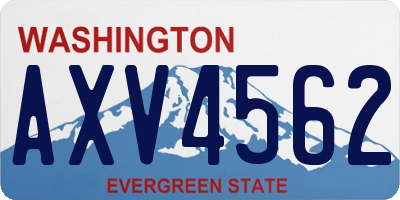 WA license plate AXV4562