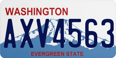 WA license plate AXV4563