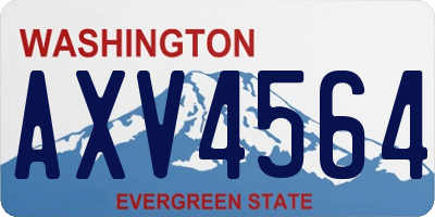 WA license plate AXV4564