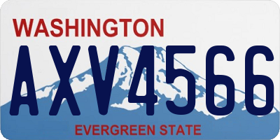 WA license plate AXV4566