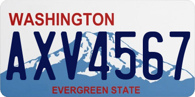 WA license plate AXV4567