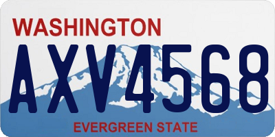 WA license plate AXV4568