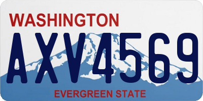 WA license plate AXV4569