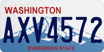 WA license plate AXV4572