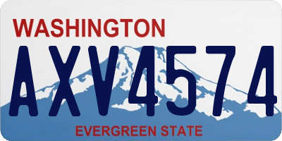 WA license plate AXV4574