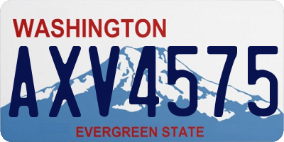 WA license plate AXV4575