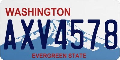 WA license plate AXV4578