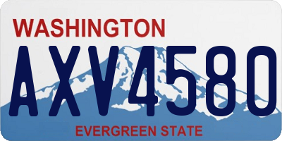WA license plate AXV4580