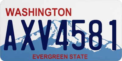 WA license plate AXV4581