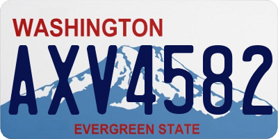 WA license plate AXV4582