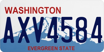 WA license plate AXV4584