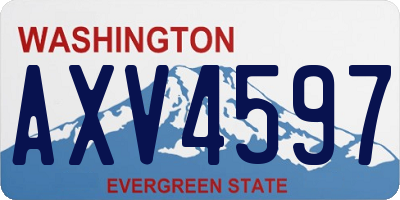 WA license plate AXV4597