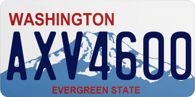 WA license plate AXV4600