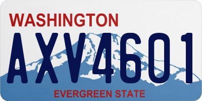 WA license plate AXV4601