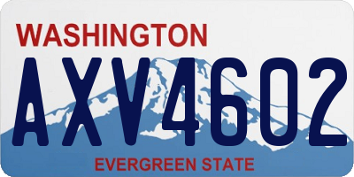 WA license plate AXV4602