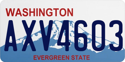 WA license plate AXV4603