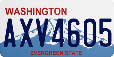 WA license plate AXV4605
