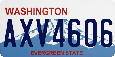 WA license plate AXV4606