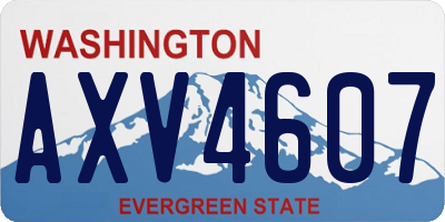 WA license plate AXV4607