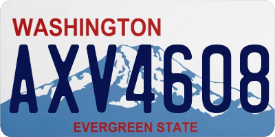 WA license plate AXV4608