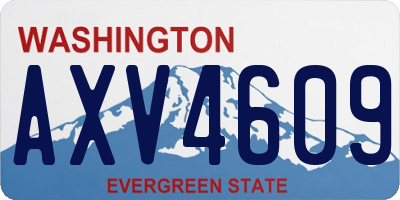 WA license plate AXV4609