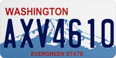 WA license plate AXV4610