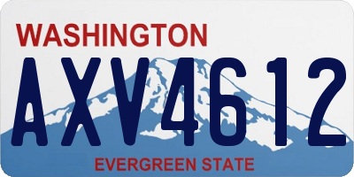WA license plate AXV4612