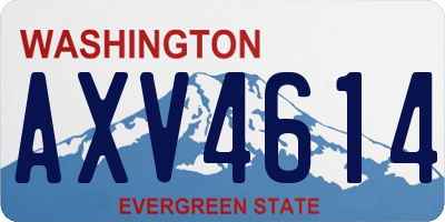 WA license plate AXV4614