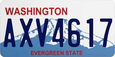 WA license plate AXV4617