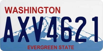 WA license plate AXV4621