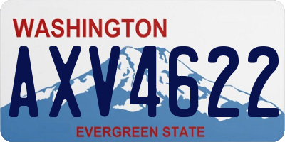 WA license plate AXV4622