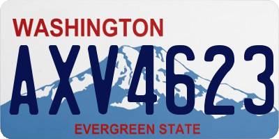 WA license plate AXV4623
