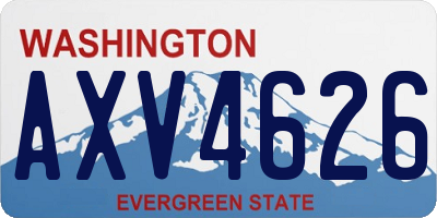 WA license plate AXV4626