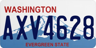WA license plate AXV4628