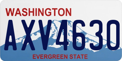 WA license plate AXV4630