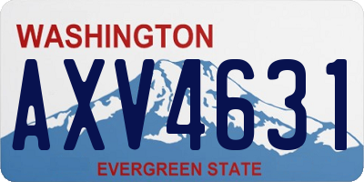 WA license plate AXV4631